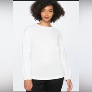 Eloquii size 26/28 white twist- back knit top NWT